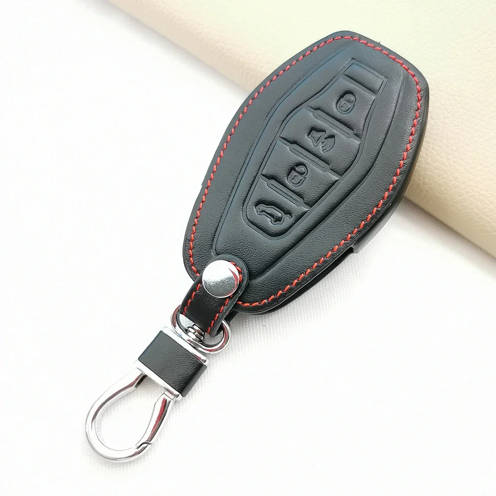 Leather Car Key Remote Cover Full Case For Chery Jetour X70 X90 X95 Plus Auto Keychain 4 Buttons Smart Protection Accessories