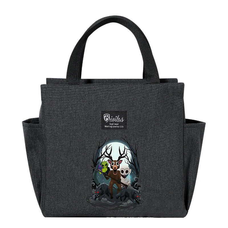 99 ليلة في الغابات حقيبة الغداء سعة كبيرة حقيبة يد محمولة أنيمي مطبوعة الألومنيوم احباط سميكة حقيبة معزولة هدية عيد ميلاد #2