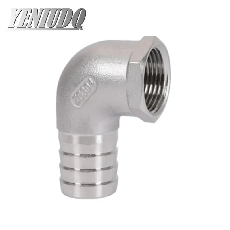 Złączka kolankowa 1/8 "1/4" 3/8 "1/2" BSP gwint żeński na Barb złączki redukcyjne ogon węża wiele rozmiarów stal nierdzewna 304