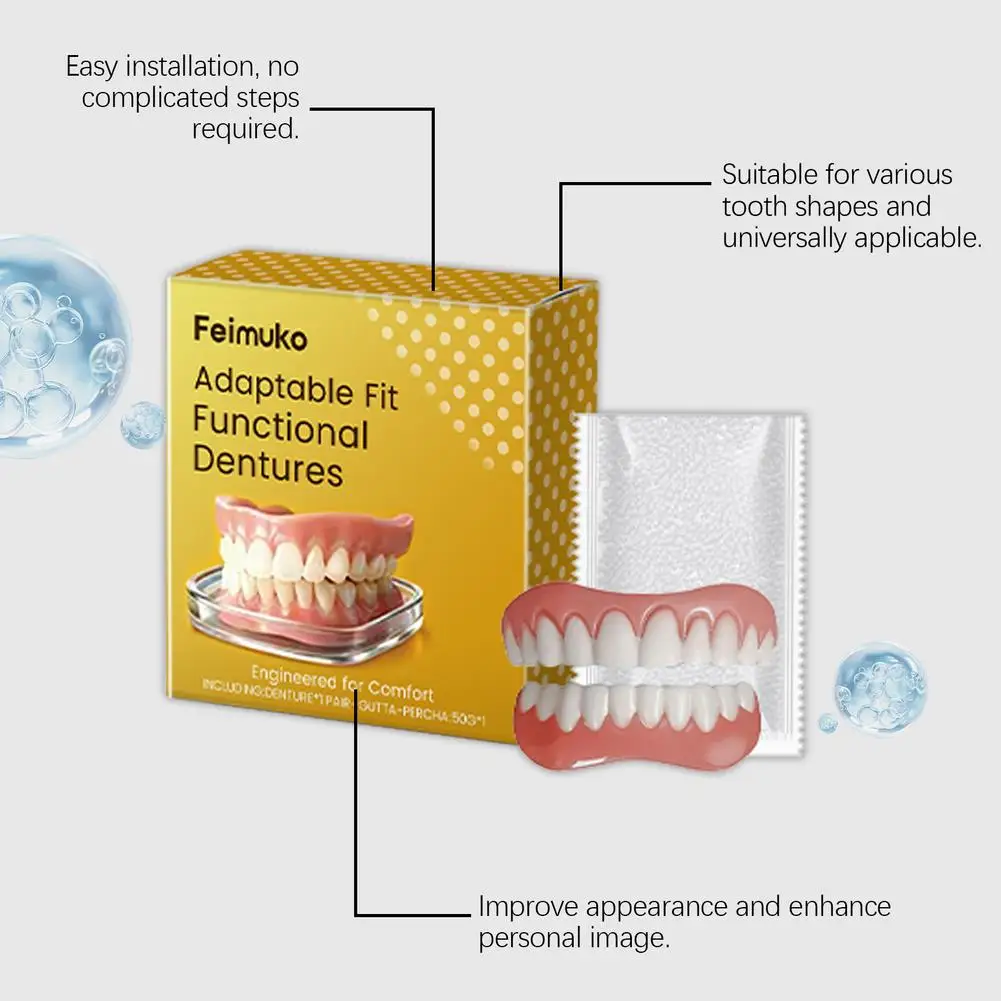 Denture Modification Kit Fits Modifies Teether Reusable Adaptable Fit Functional Dentures Daily Cleaning Teeth Repair Care Tools