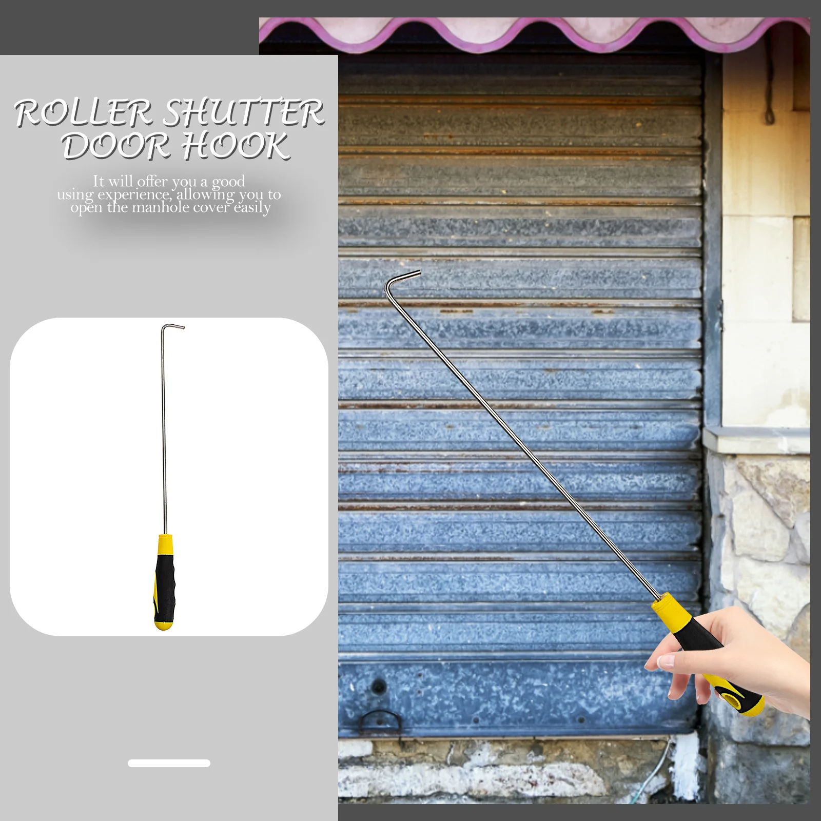 

Steel Manhole Cover Lifter Strong Rubber Handle Smooth Finish No Edges Easy Maintenance Waterproof Long Service Life