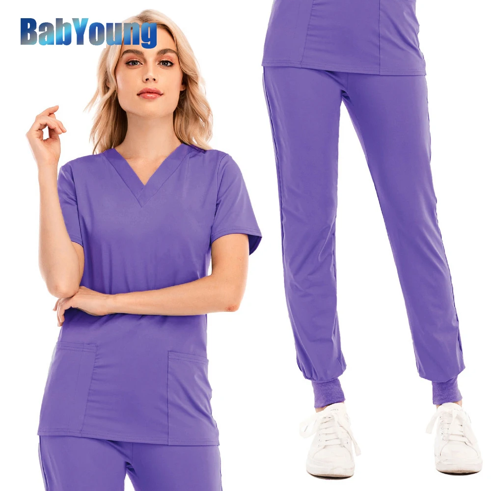 

Summer Men's Medical Clothes Doctor Uniform Hospital Work Clothing Short Sleeve Beautician Work Uniform Nursing Jogging Suit New