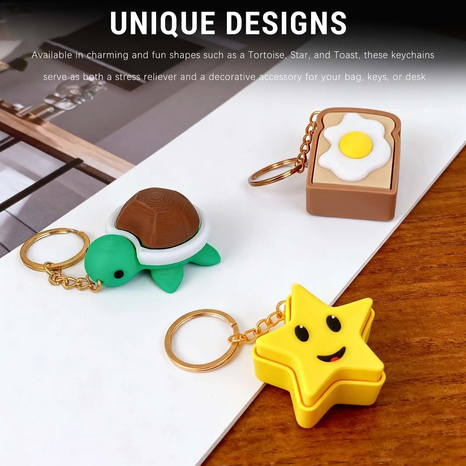 turtle press keychain, cute animal press decompression toy keychain, mini turtle star bread pendant gift