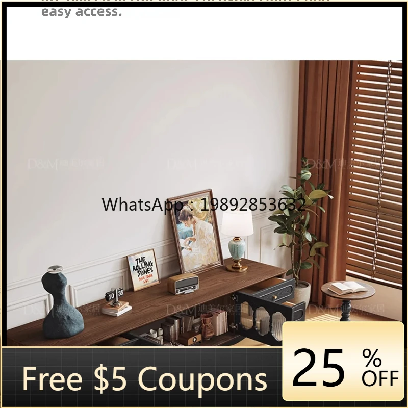 

ZZ Solid Wood TV Cabinet White Ash Living Room TV Cabinet Side Table Set