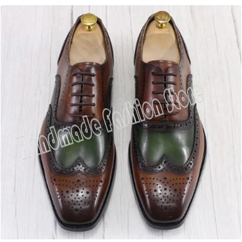 Fashion Cow Leather Mens Oxfords Shoes Plus Size 38-46 Brogue Carved Leather Shoes Mens Formal Suit Shoe