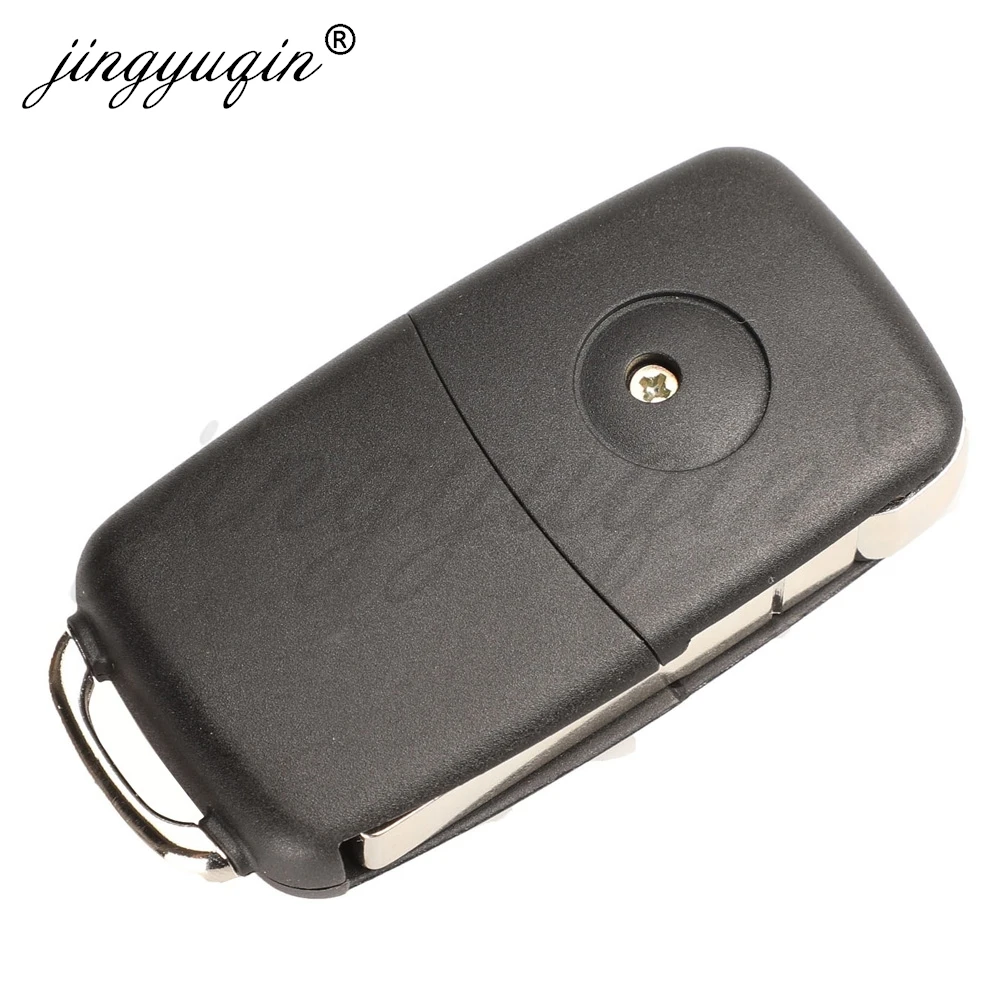 jingyuqin 3/4 Buttons Car Key Shell For VW VOLKSWAGEN Touareg Phaeton Skoda Flip Auto Remote Keyless Case Side Panic Button