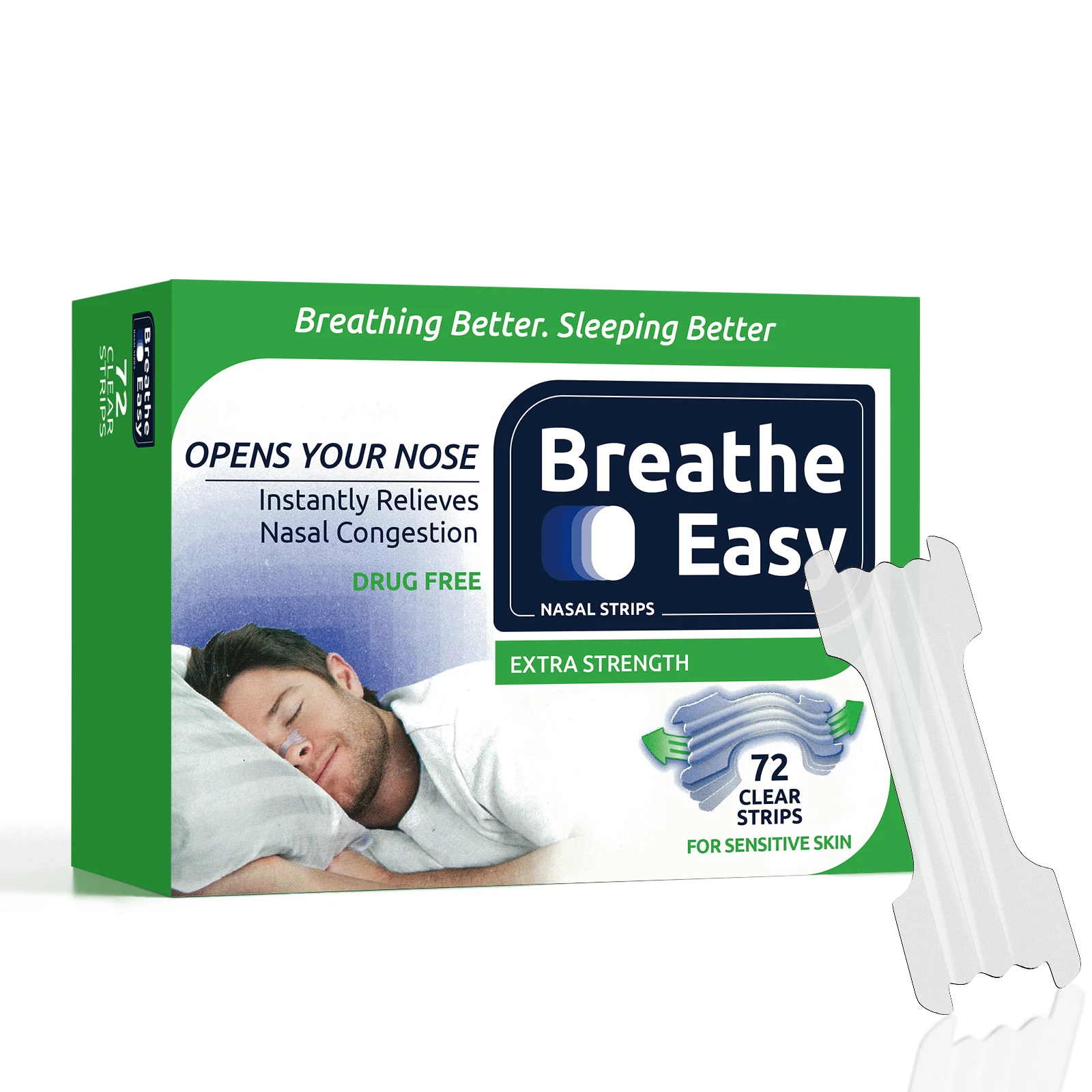 

Nose Breather Anti-Snoring Strips Improve Sleep 72pcs Free Residue Adhesive Patch