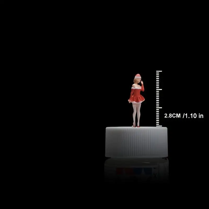 Muñeco de Papá Noel de alce de Navidad en miniatura, escala 1/64, modelo Mini DIY, paisajismo, accesorios de fotografía a pequeña escala, decoración de exhibición