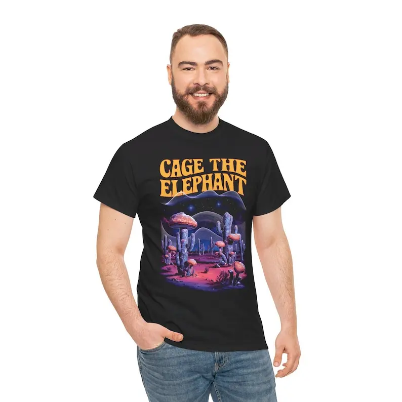 Cage The Elephant T-Shirt Rock Music Shirt Melophobia AlbumCigarette DaydreamsCage The Elephant Merch Unisex Heavy Cotton Tee