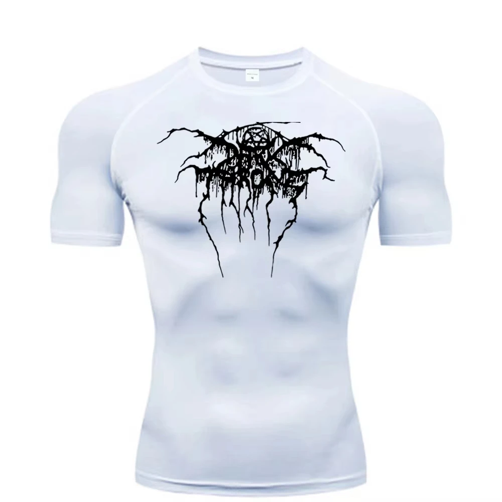 

2025Men's compression print short sleeve gym workout T-shirt, quick drying Breathable T-shirt, fitness training track top RL0547