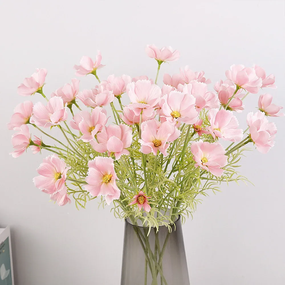 62cm Cosmos Artificial Flowers Chrysanthemum Silk Flower Branch for Home Room Decoration Wedding Floral Arrangement Centerpieces