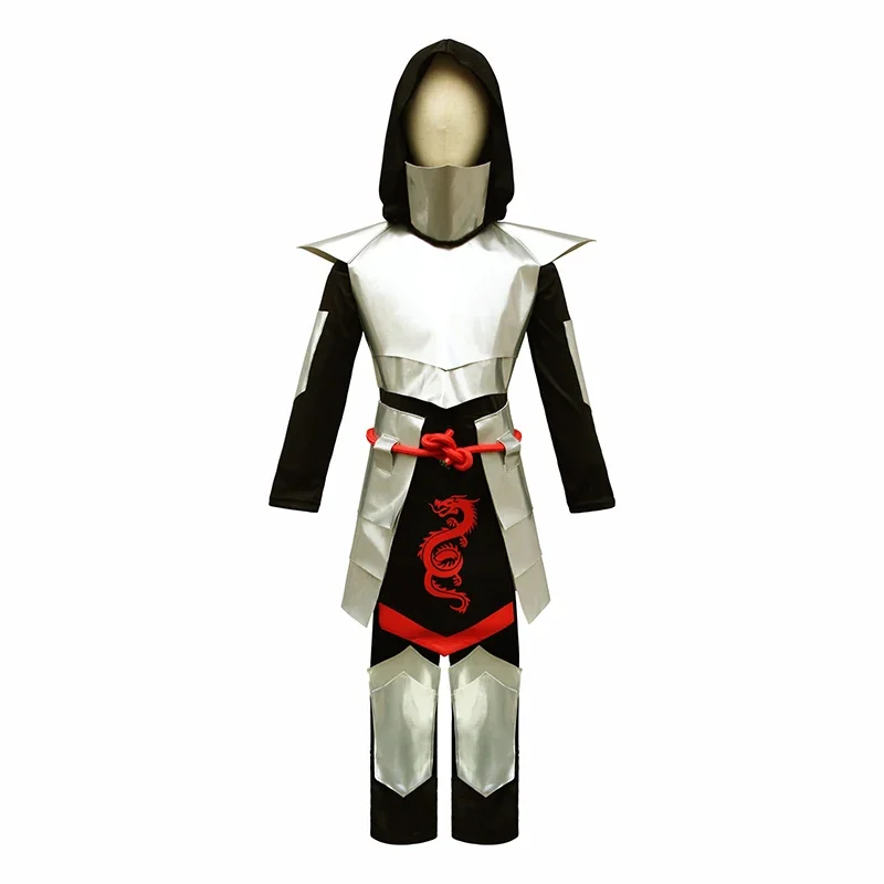 2023 New Arrival Child Dragon Ninja Halloween Cosplay Silver Ninja Costume For Boys RZ3870