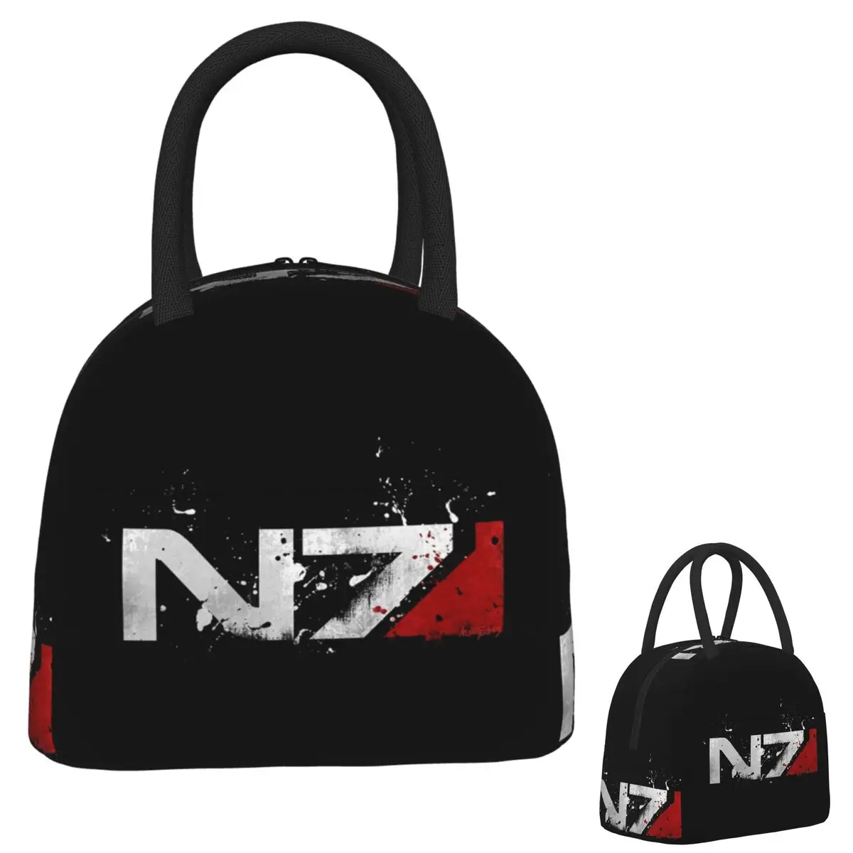 

Mass Effect Distressed N7 Сумки для обеда Изолированная коробка для бенто Водонепроницаемая сумка для обеда Герметичные сумки для пикника Термосумка для женщин и девочек
