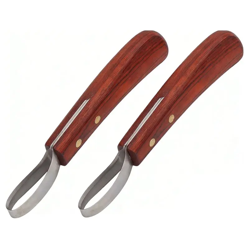abhs-hoof-cutter-horse-cattle-rubber-wood-handle-2pcs-hoof-knife-farrier-loop-oval-knife-multipurpose