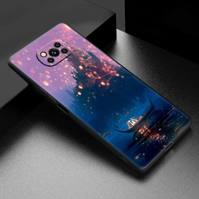 Rapunzel Tangled Black Phone Case For Xiaomi Mi POCO M6 Pro F5 X5 X4 X3 NFC M5S M3 M4 Pro 5G F3 F4 GT F1 F2 Cartoon Cover