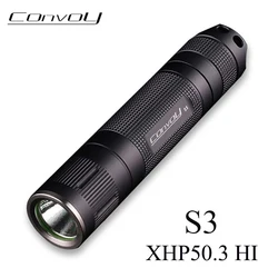 Flashlight Convoy S3 with XHP50.3 HI 12groups EDC LED 18650 Torch Lantern Lanterna Bike Camping Light Lamp for Bicycle