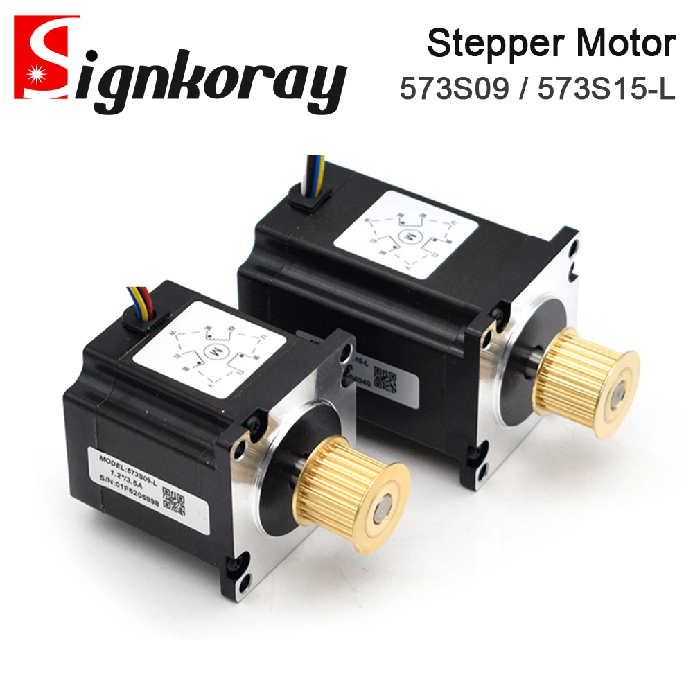 SignkoRay Leadshine Nema23 3Phase Stepper Motor 573S09-L and 573S15-L Shaft Dia.8mm for Co2 Laser Cutting  Engraving Machine