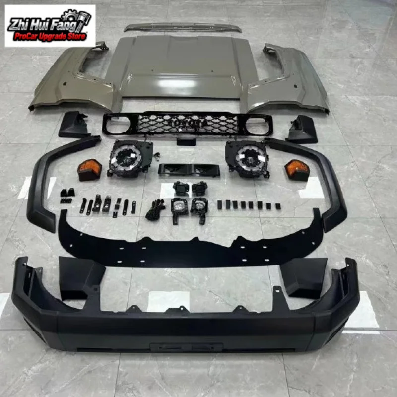 

Подходит для Toyota LC76 — LC76, передний бампер с решеткой для букв LC79, старый в новый комплект для переоборудования