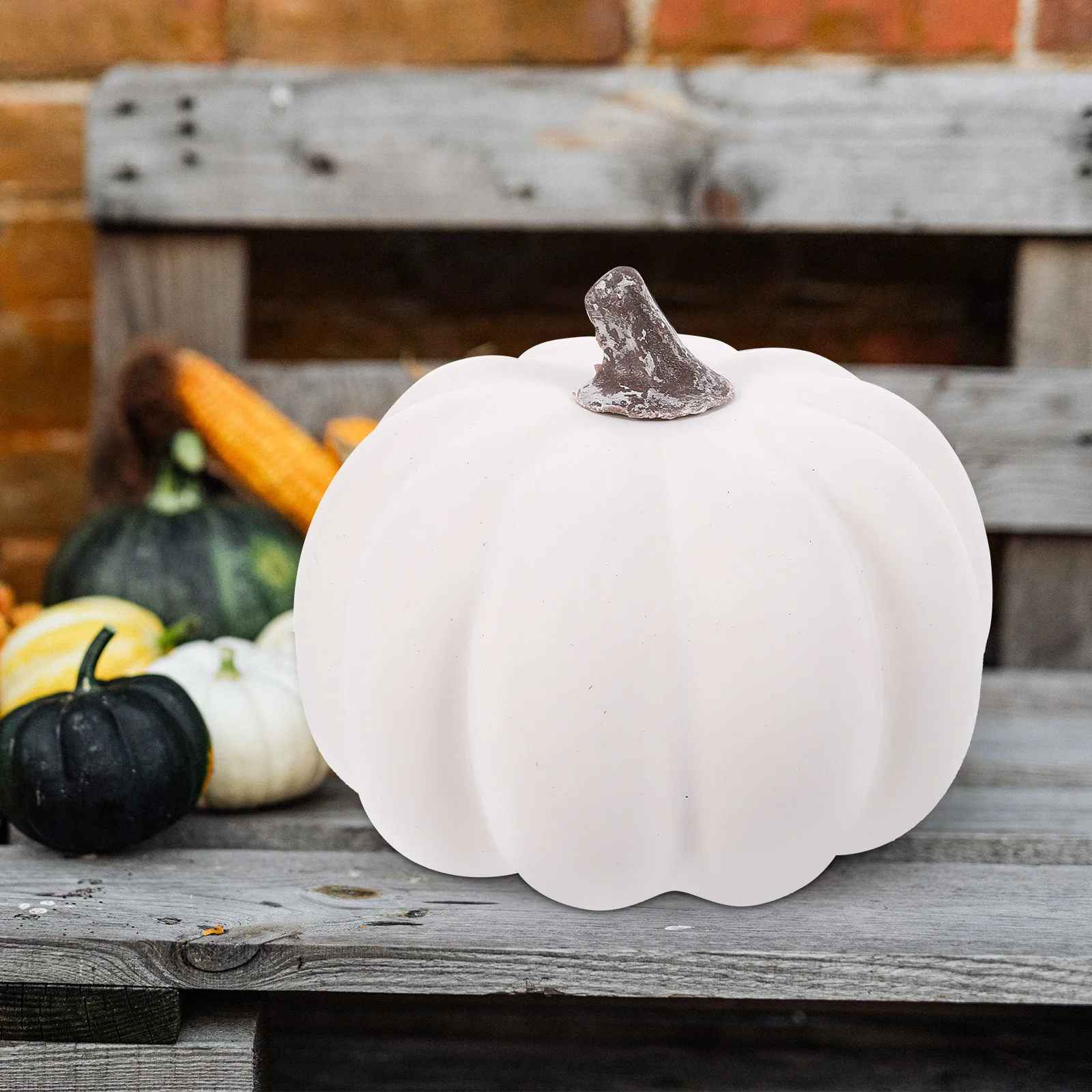 

8pcs Artificial Pumpkins Halloween Decorations Blank Foam Pumpkin Props For Diy Fall Festival Thanksgiving Party Decor