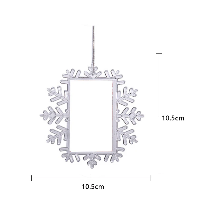 5pcs Blank Plastic Snow Christmas Tree Decoration Pendant Hang for Sublimation INk Transfer Printing Heat Press DIY Photo Gift