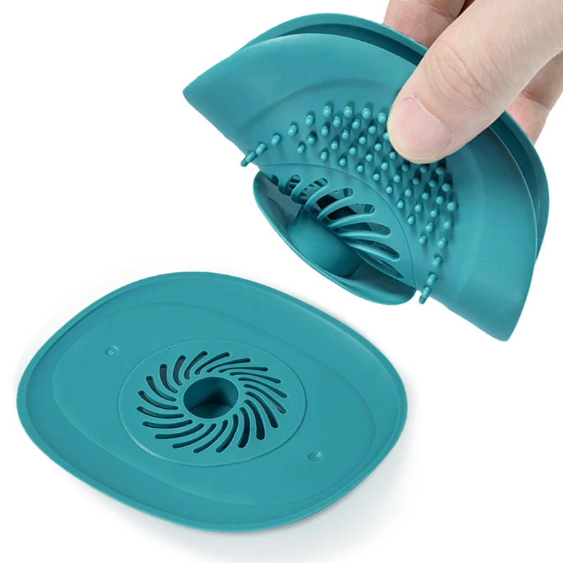 2Pcs Bathroom Hair Catcher Stopper Shower Floor Drain Cover Filter Deodorant Anti-clogging Kitchen Sink Plug Drain Strainer