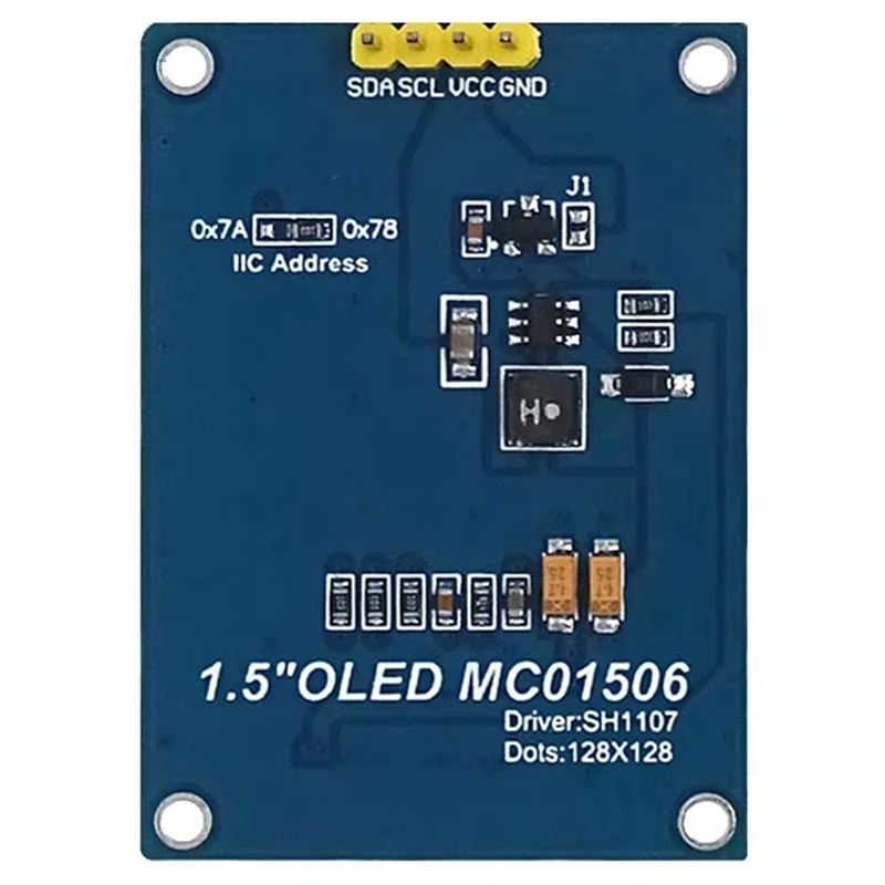 1.5 بوصة 4PIN OLED وحدة شاشة عرض SH1107 محرك IC 128X128 IIC I2C واجهة ل 51 STM32 P22101 P22102
