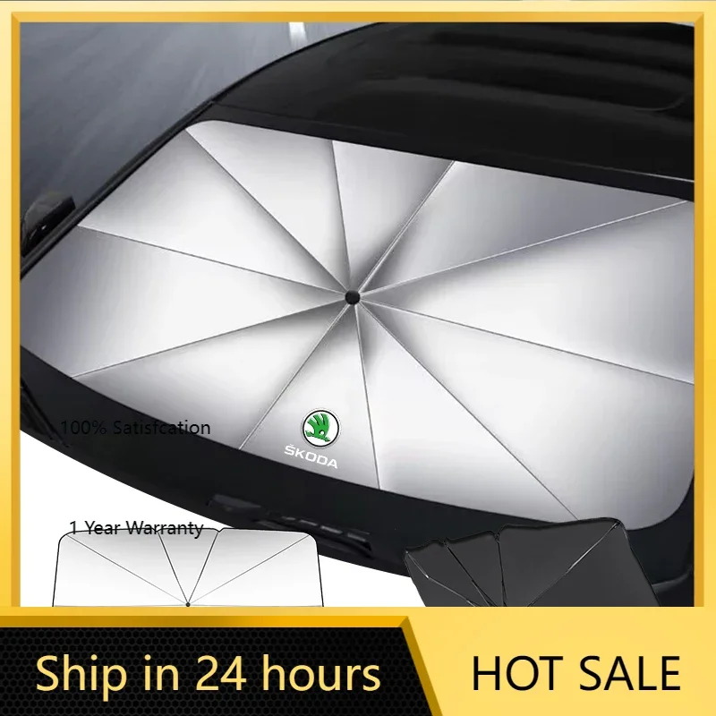 

2026 Hot Car Sticker Car Windshield Sunshade Cover Accessories For Skoda Octavia Fabia Rapid Superb Kodiaq Scala Karoq Citigo Ka