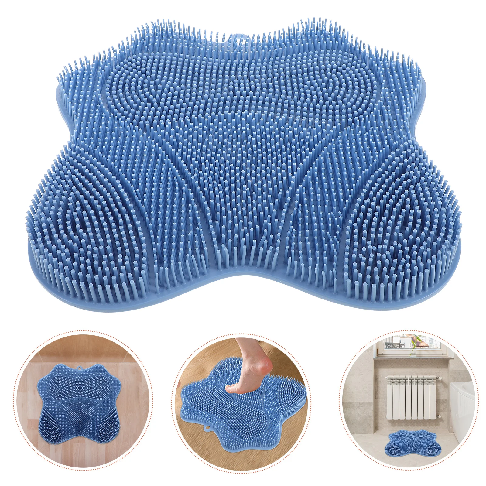 

Multi Function Silicone Back Scrubber for Shower Foot Massage Pad Exfoliating Non Bath Mat 2 Pack Bathroom Accessories