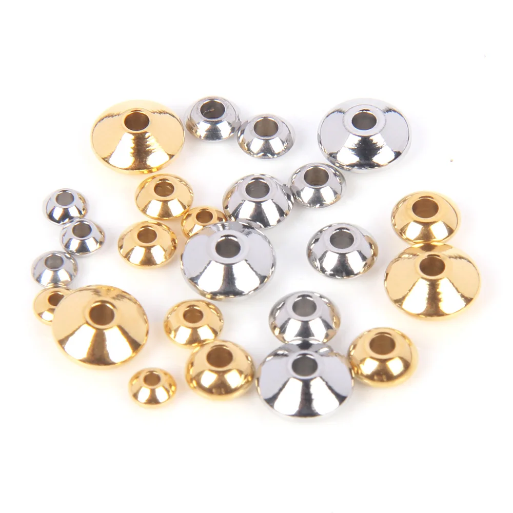 50 Stück Edelstahl Runde Flache Rondelle-Abstandshalter UFO Goldperlen DIY Charms Abaci-Perlen für Schmuckherstellung Großhandel – Detail 6