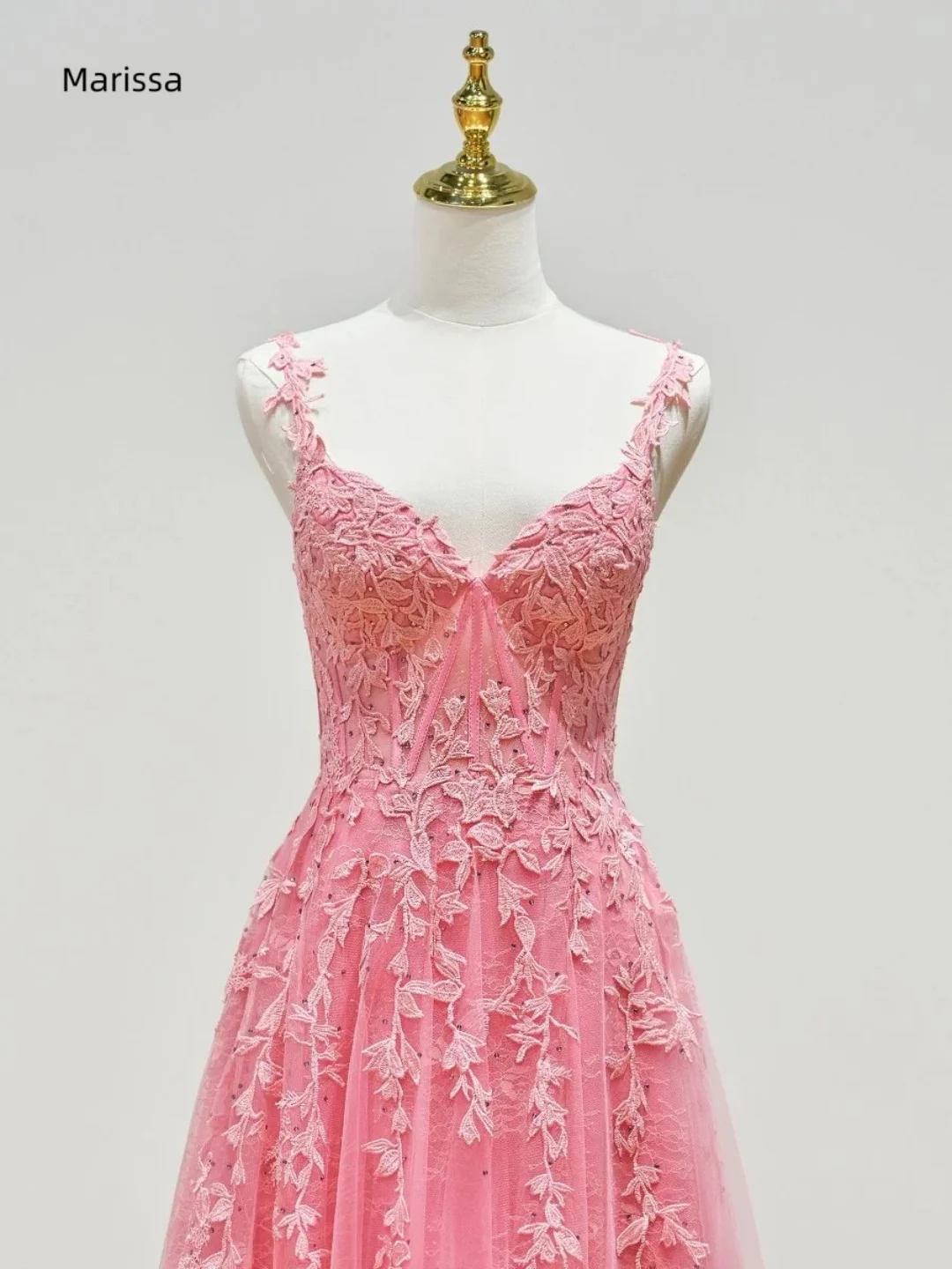 Marissa feito sob encomenda vestido de casamento luxuoso vestidos de noite femininos luxo 2025 linha um elegante vestidos de baile rosa chiffon festa