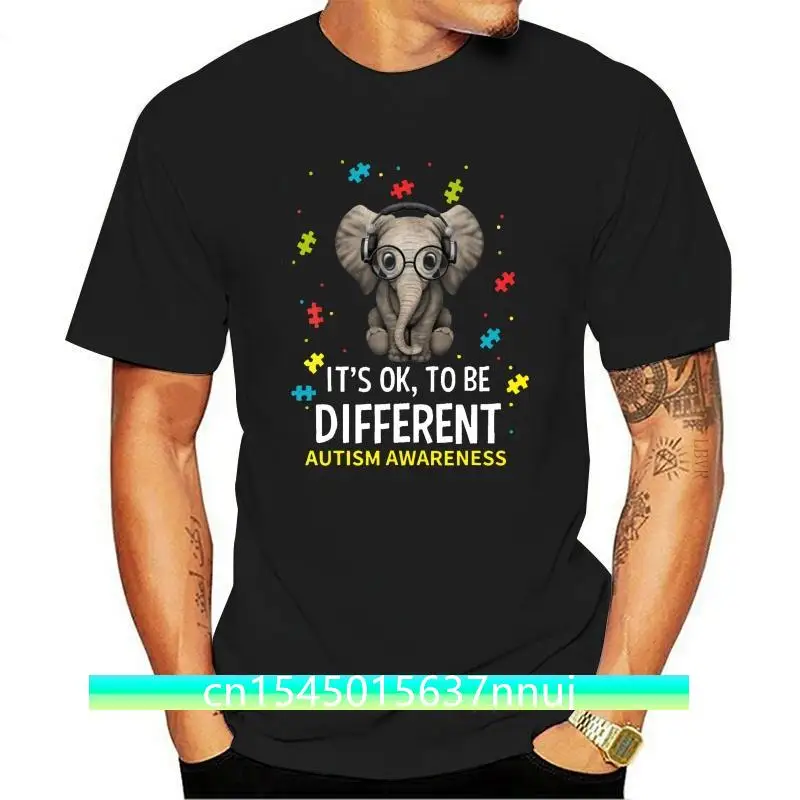 

New It'S Ok To Be Different Elephant Autism Awareness T-Shirt 2021 2021est Men'S Funny Summer Men Clothing Printed T Shirts