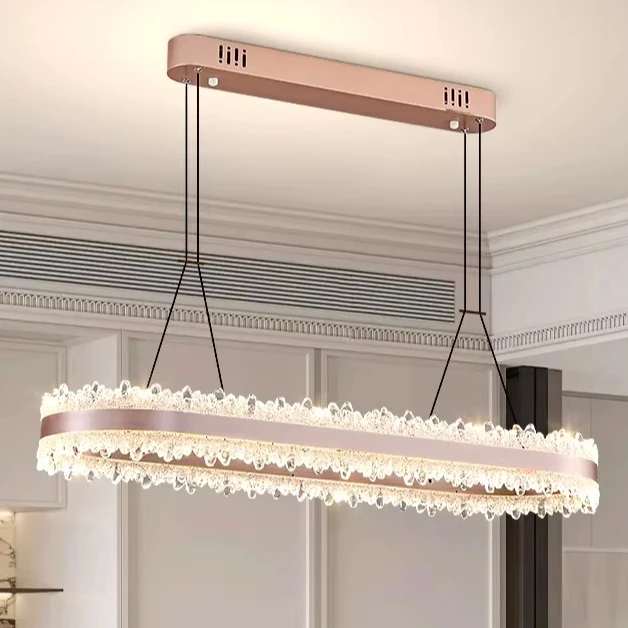 Modern Scandinavian Living Room Bedroom Acrylic Pendant Lamp Gold Color Beautiful Dining Room Kitchen Island Chandelier