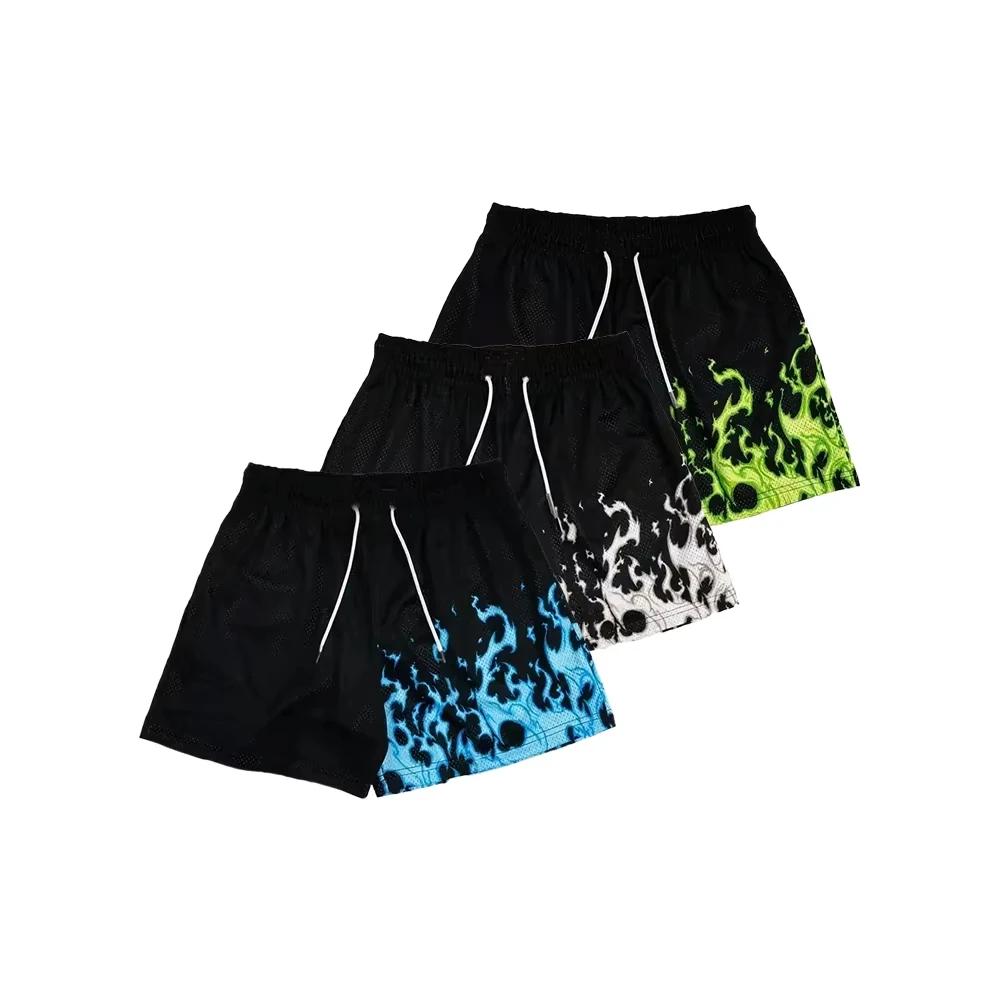 

Хит продаж: Американские баскетбольные шорты с 3D-принтом «Пламя», быстросохнущие, дышащие, для активного отдыха, повседневные, мото-шорты