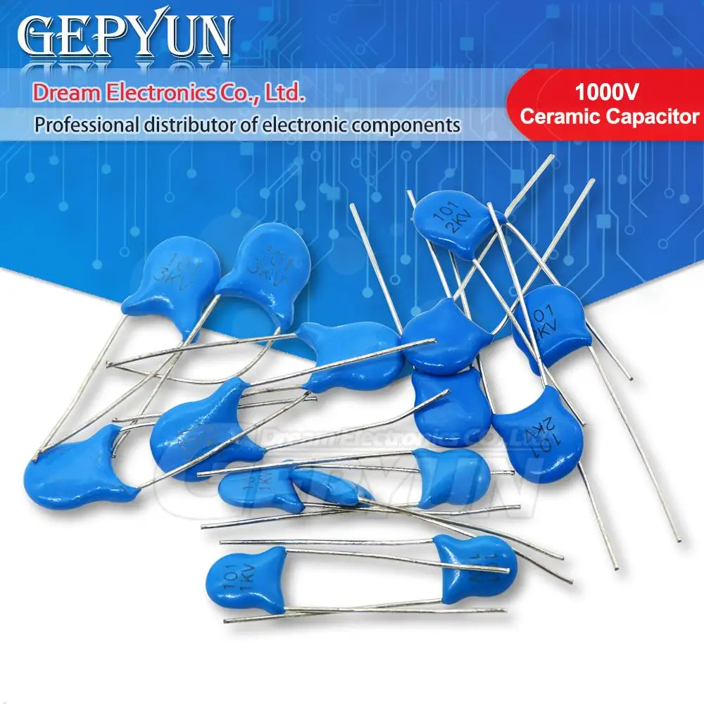 20PCS Wysokonapięciowy kondensator ceramiczny 1000V 1KV 2KV 3KV 101K 151K 221K 331K 471K 561K 681K 821K 102M 152M 222M 332M 472M 103M