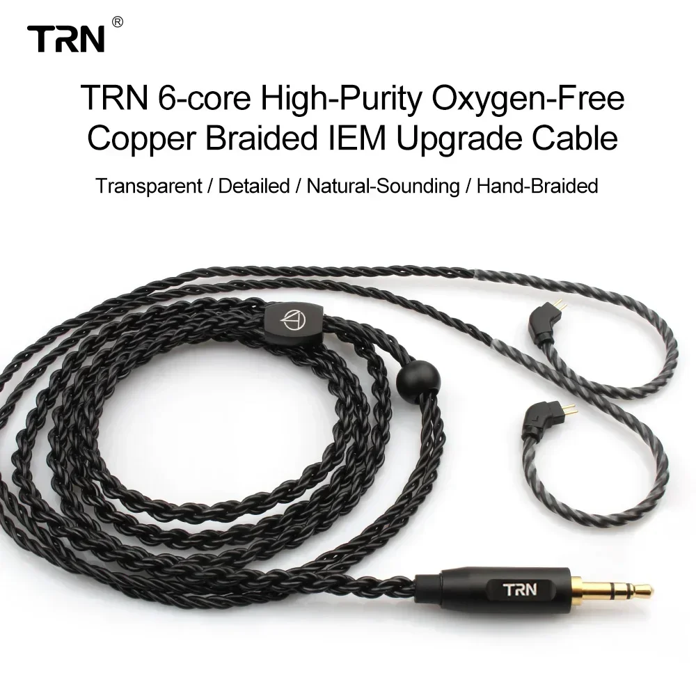 TRN A3 6 Core สายหูฟัง IEM สายอัพเกรด 3.5 มม.0.75/0.78 มม.2 ขา MMCX สายหูฟังสําหรับ TRN V30/V20/V80/V90/ZST/EDX/ZS6