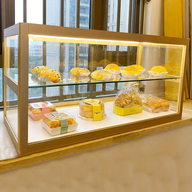 Vitrina Comercial de Vidrio para Pasteles, Pan y Repostería, Vitrina Personalizada para Cafetería, Panadería, Tienda, Supermercado