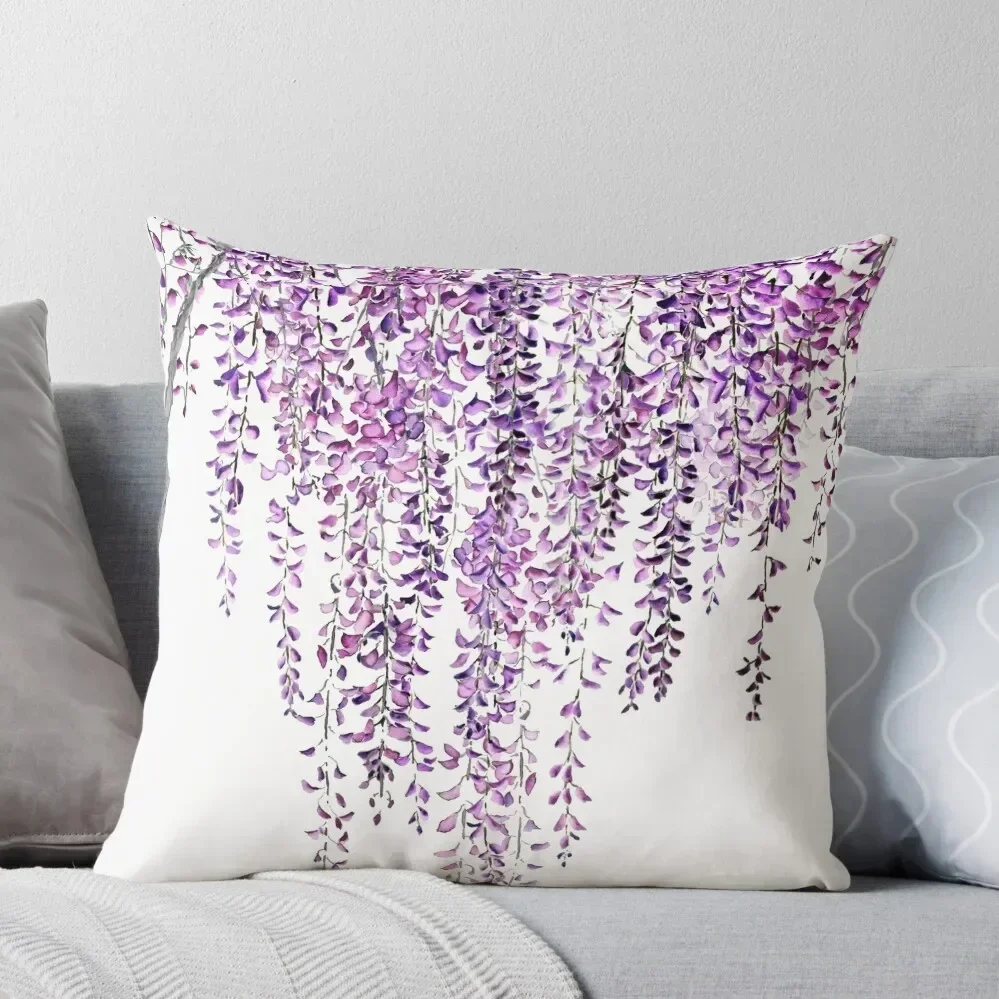 

purple wisteria in bloom Throw Pillow christmas ornaments 2025 Cushions Pillow Decor pillow