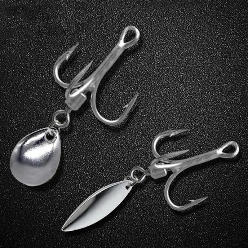 Spoon Lures Hard Fishing Lures Treble Hook Fishing Spinners Plate Lure Electroplated Swiveling Fishing Spoon Bait For Freshwater