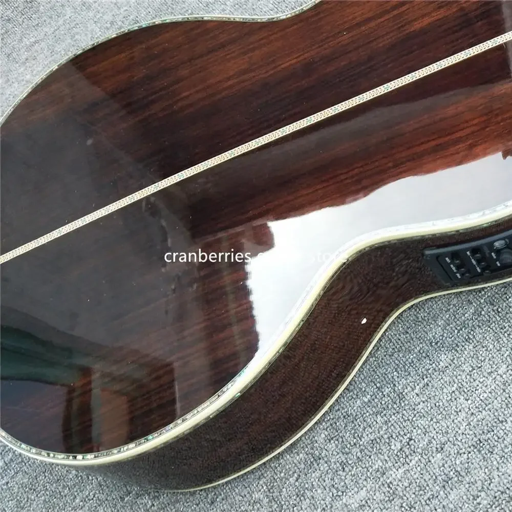 Custom Electric Guitar, Sunburst Color Acoustic Guitar,Ebony Fingerboard,100% All Real Abalone, Free Shipping, 00045 Model