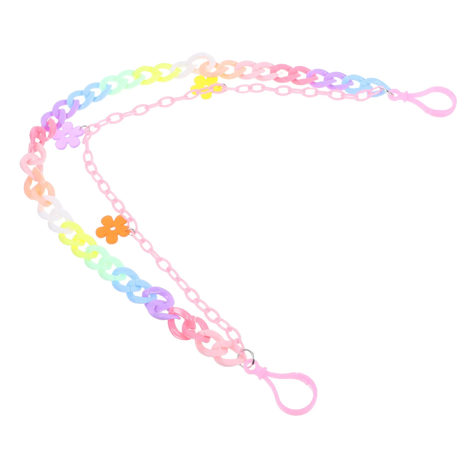 Colorful Key Chain for Jeans Women Cross Waist Body Chains Backpack