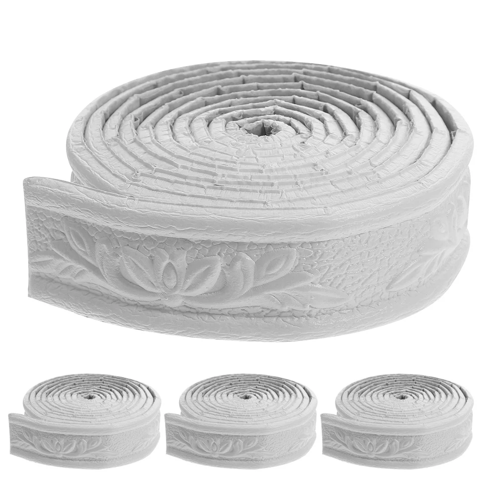 

4pcs 4 Rolls Self Adhesive Trim 3D Pattern Peel Stick Wall Border Peel Stick Molding Border For Home Decor Wall Covering Strip