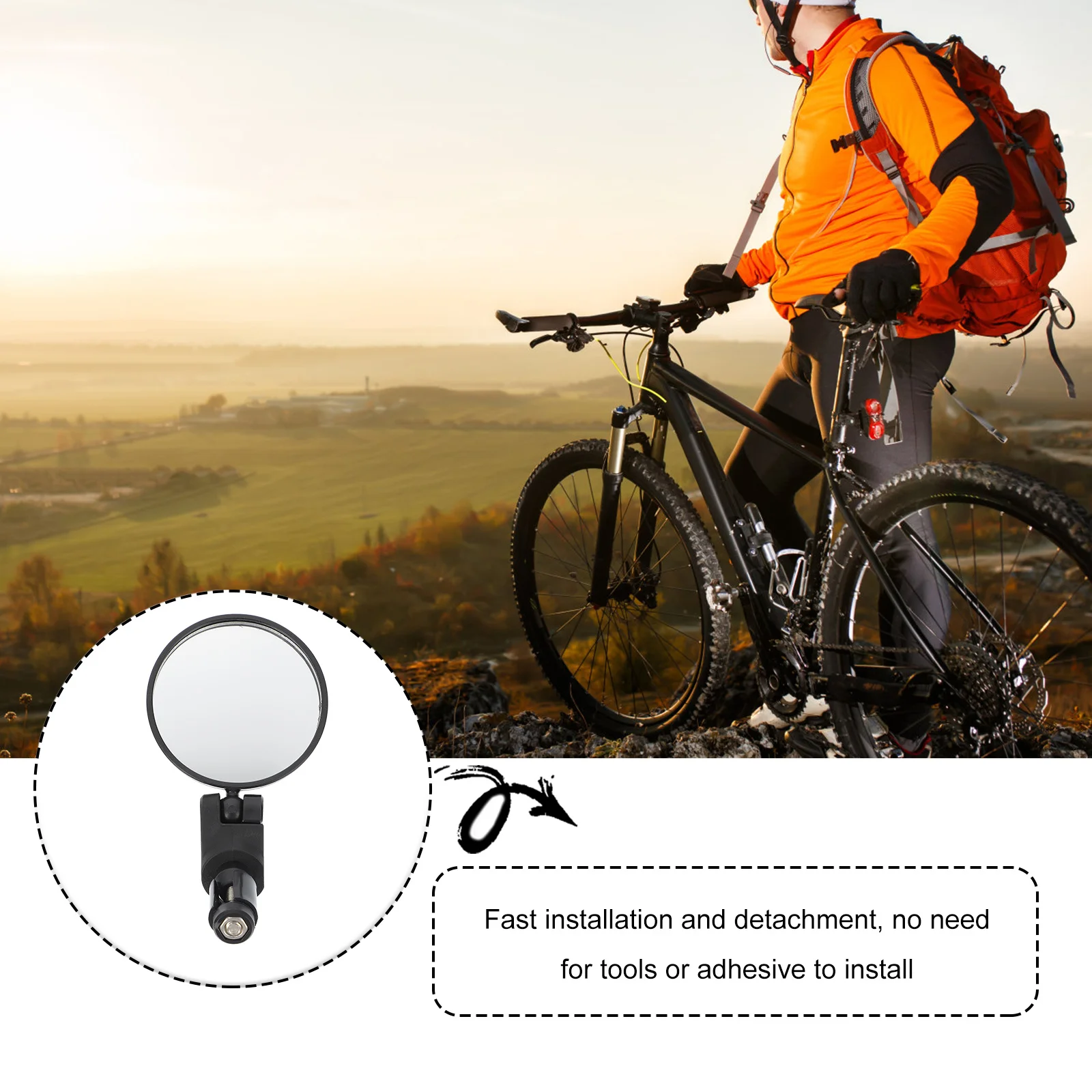 

1Set Bike Rearview Mirror Cycling Adjustable 360 Degree Rotation Safe Rear View Mirror for Road Mountain City Bikes