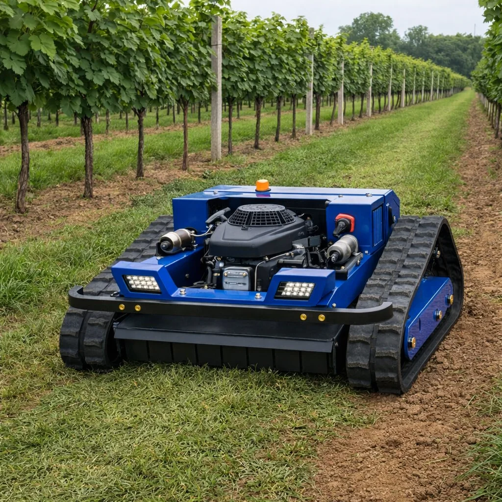 Customized Remote Control Industrial Lawn Mower - 4-Stroke Simple Design Automatic Small Crawler Commercial Farm Tool