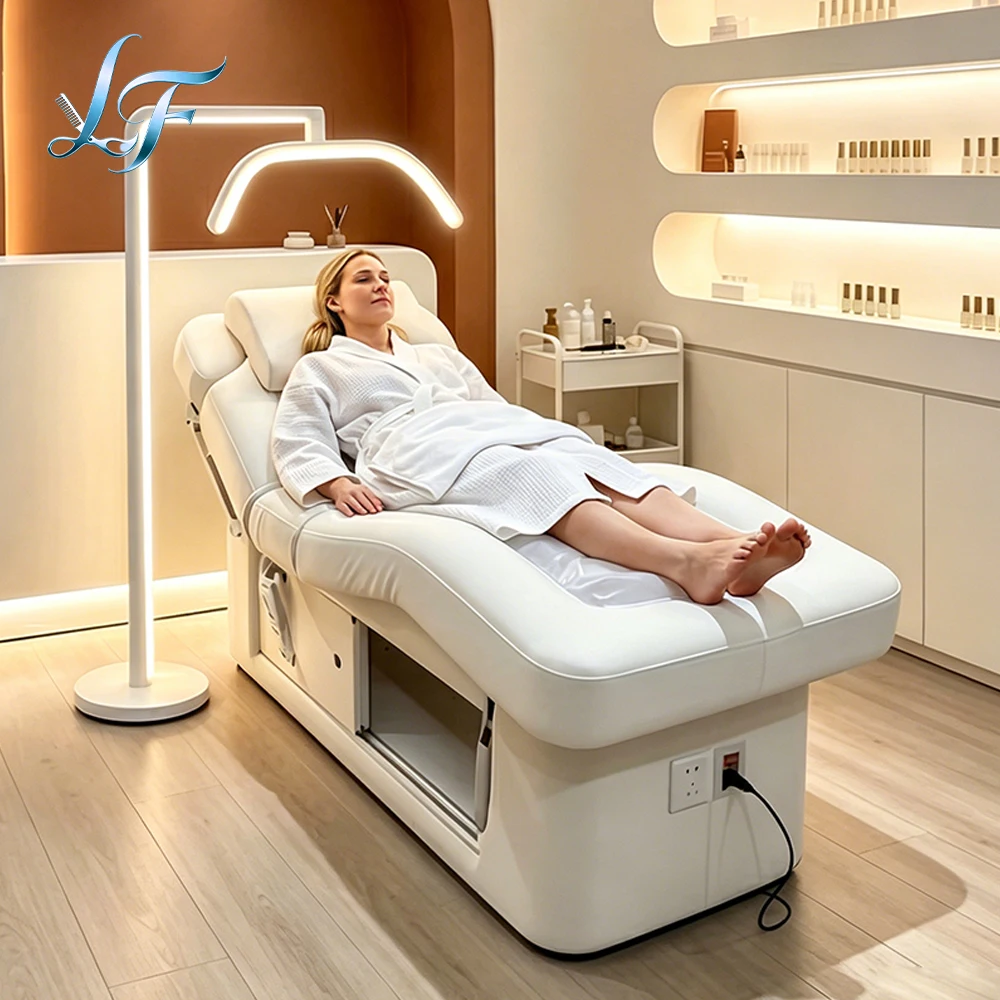 Two Motors Electric Facial Massage Bed With Storage Base For Medical Spa Esthetician Beauty Salon Furniture