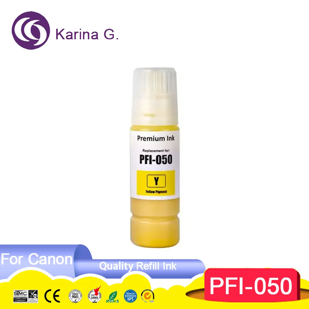 PFI-050 PFI050 PFI 050 Premium Color Compatible Bottle Water Based Refill Pigment Ink for Canon imagePROGRAF TC-20 TC20M Printer