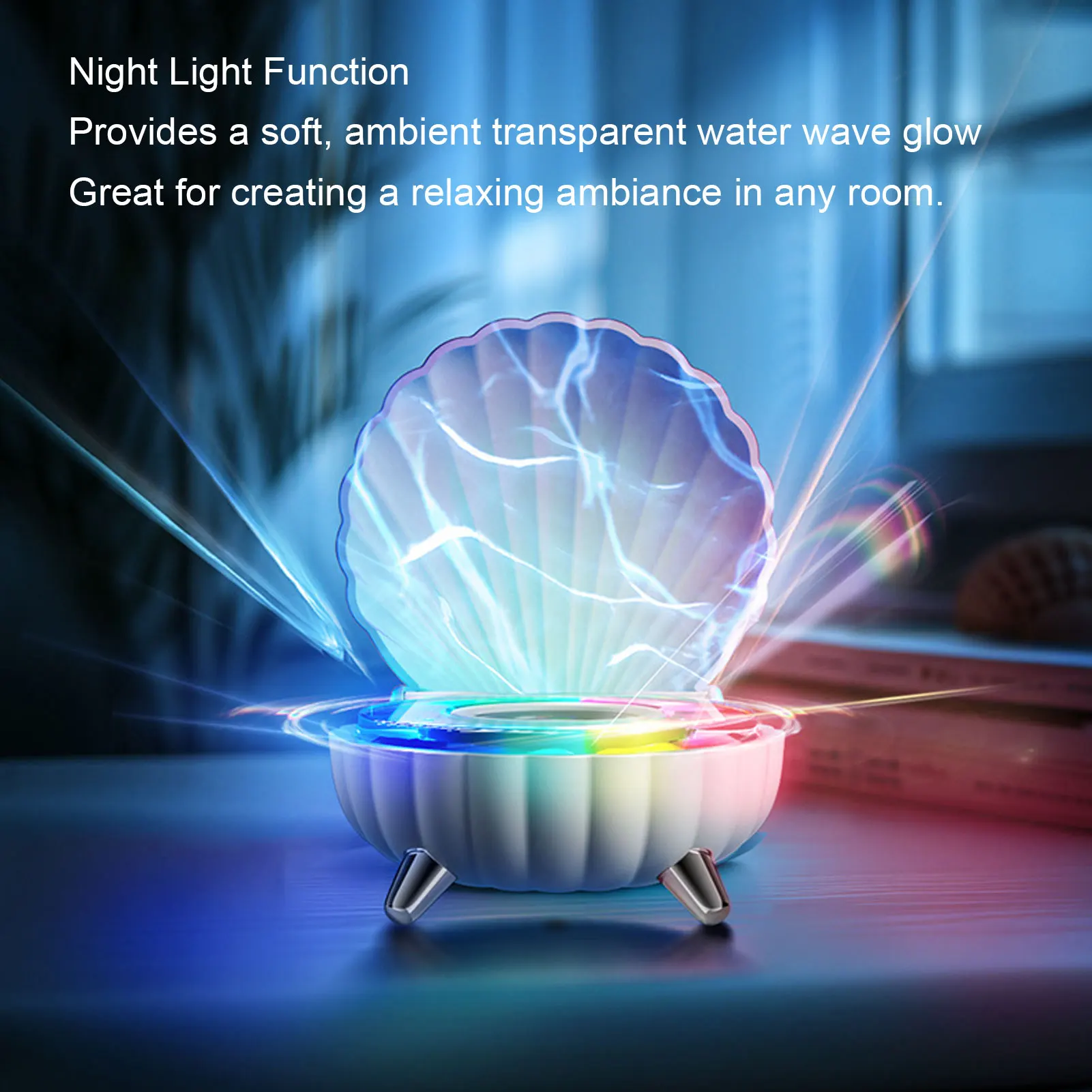 Odtwarzacz muzyczny Waves Bezprzewodowy odtwarzacz muzyczny Waves Surf Sound Lampka nocna LED w kształcie muszli Wodny głośnik Bluetooth do użytku w pomieszczeniach