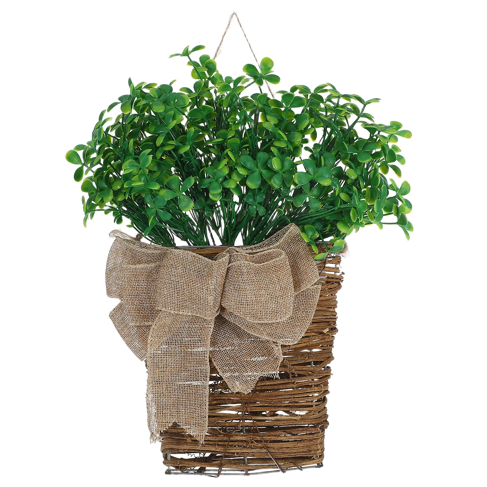 

Four-leaf Flower Basket Wall Luck St Patricks Day Decorate Hanging Woven Baskets