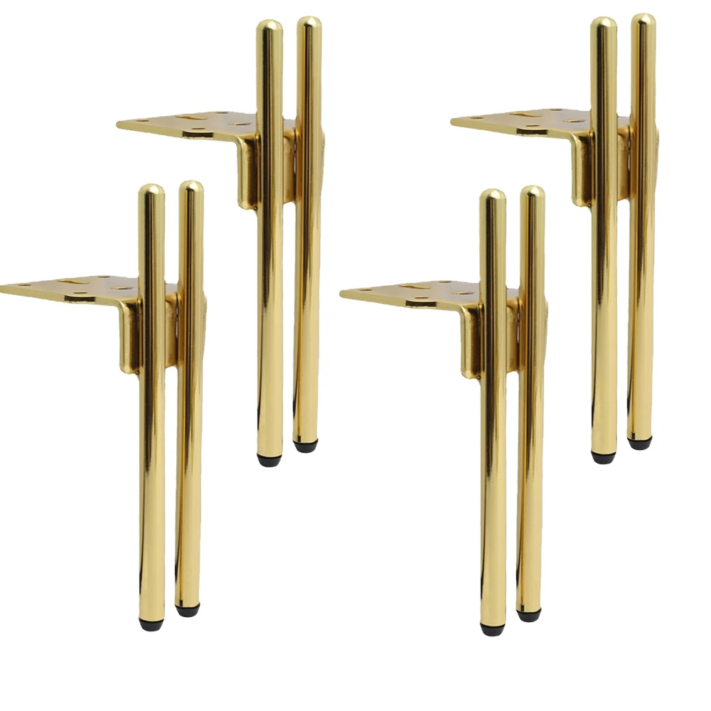 Patas cónicas para muebles de sala de estar, patas de Metal, oro rosa, sofá, banco, consola, mesa lateral de café, mesita de noche, 4 piezas