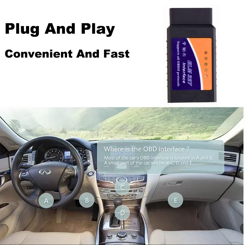 WiFi Mini ELM327 OBD2 Code Reader Scanner V1.5 Upgraded Car Diagnostic Tools For Android/IOS/PC OBD2 16PIN Interface image 4