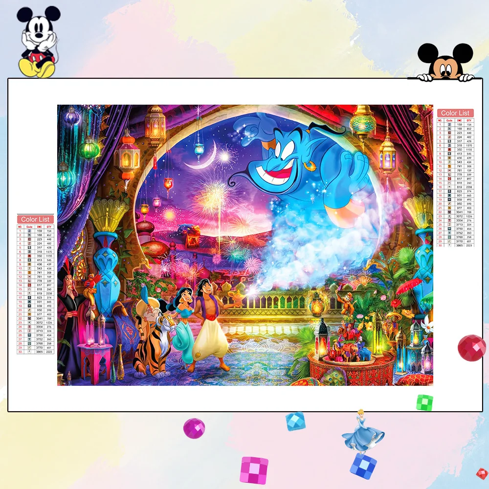 Disney-pintura de diamantes de Mickey Mouse, Kit de manualidades de dibujos animados, mosaico de diamantes cuadrados redondos completos, regalo de decoración del hogar